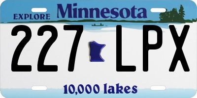 MN license plate 227LPX