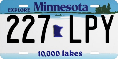 MN license plate 227LPY