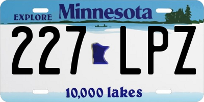MN license plate 227LPZ