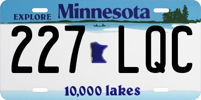 MN license plate 227LQC
