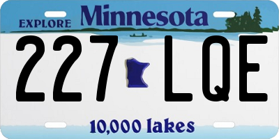 MN license plate 227LQE