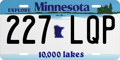 MN license plate 227LQP