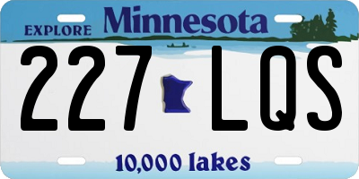 MN license plate 227LQS