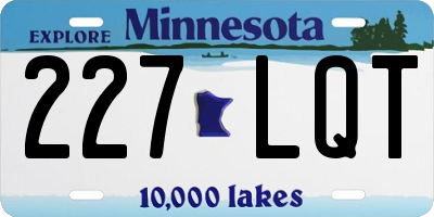 MN license plate 227LQT