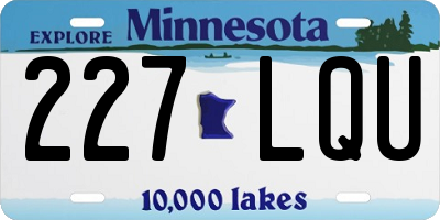 MN license plate 227LQU