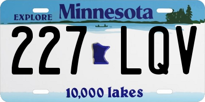 MN license plate 227LQV