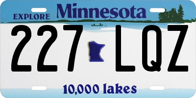 MN license plate 227LQZ