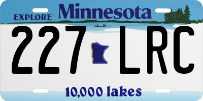 MN license plate 227LRC