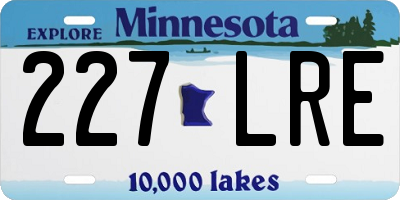 MN license plate 227LRE