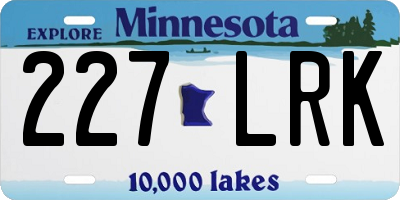 MN license plate 227LRK