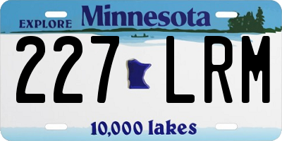 MN license plate 227LRM