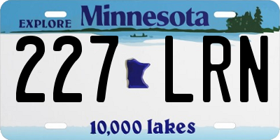 MN license plate 227LRN