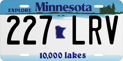 MN license plate 227LRV