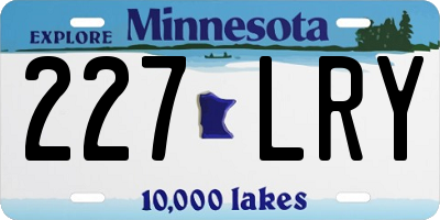 MN license plate 227LRY