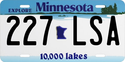 MN license plate 227LSA