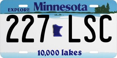 MN license plate 227LSC