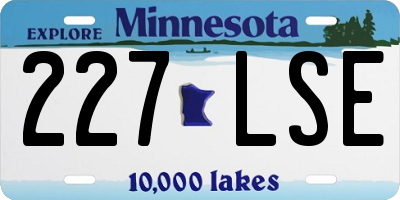 MN license plate 227LSE