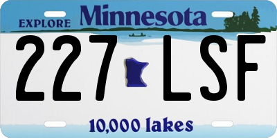 MN license plate 227LSF