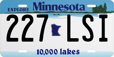 MN license plate 227LSI