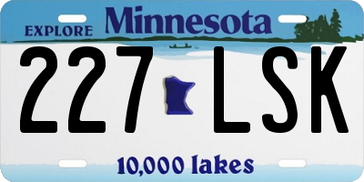 MN license plate 227LSK