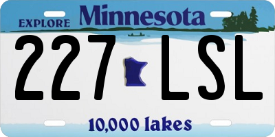 MN license plate 227LSL