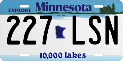 MN license plate 227LSN