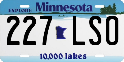 MN license plate 227LSO