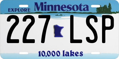 MN license plate 227LSP