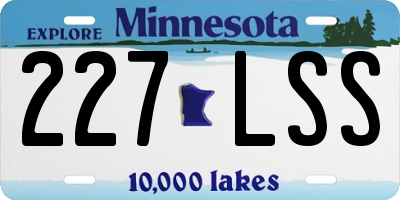 MN license plate 227LSS