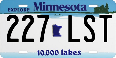 MN license plate 227LST