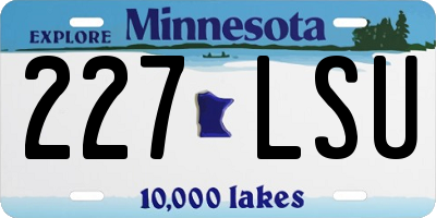 MN license plate 227LSU