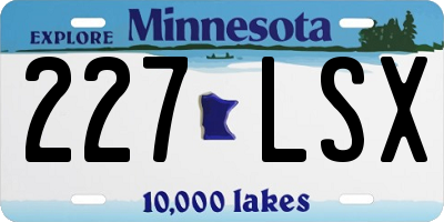 MN license plate 227LSX