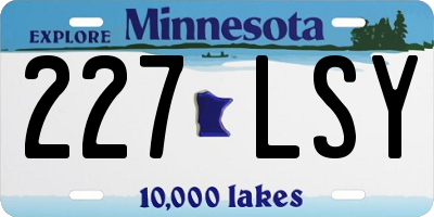 MN license plate 227LSY