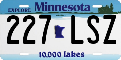 MN license plate 227LSZ
