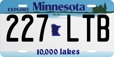 MN license plate 227LTB