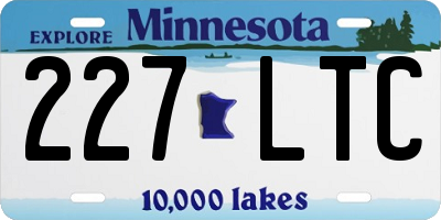 MN license plate 227LTC