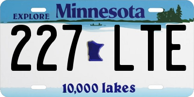 MN license plate 227LTE