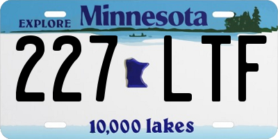 MN license plate 227LTF