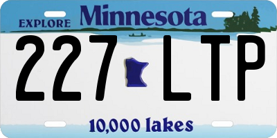 MN license plate 227LTP