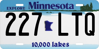 MN license plate 227LTQ