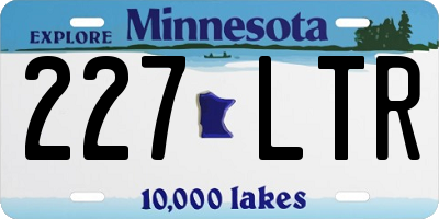 MN license plate 227LTR