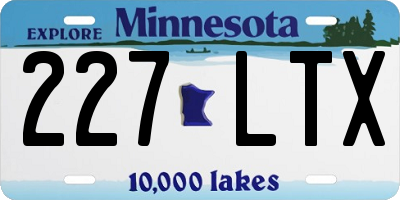 MN license plate 227LTX