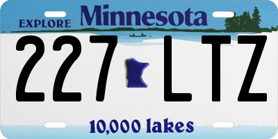 MN license plate 227LTZ