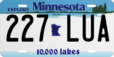 MN license plate 227LUA