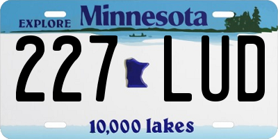MN license plate 227LUD