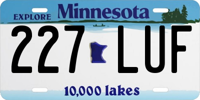 MN license plate 227LUF