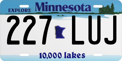 MN license plate 227LUJ