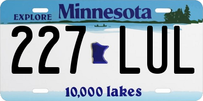 MN license plate 227LUL