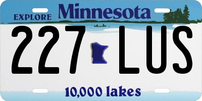 MN license plate 227LUS
