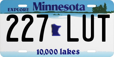 MN license plate 227LUT